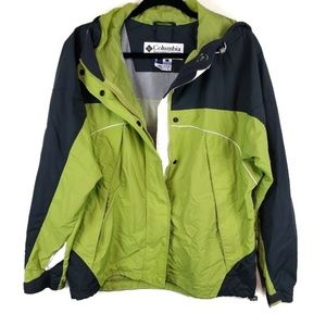 Columbia core jacket hooded green grey womens L
